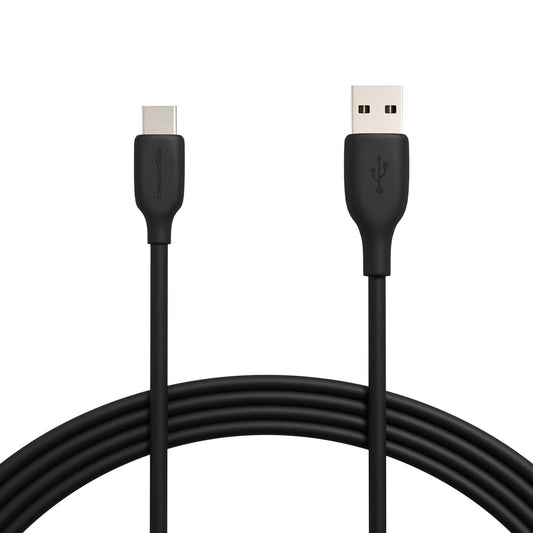 Amazon Basics USB-C to USB-A 2.0 Fast Charger Cable, 480Mbps Speed, USB-IF Certified, for Apple iPhone 16/15, iPad, Samsung Galaxy, Tablets, Laptops