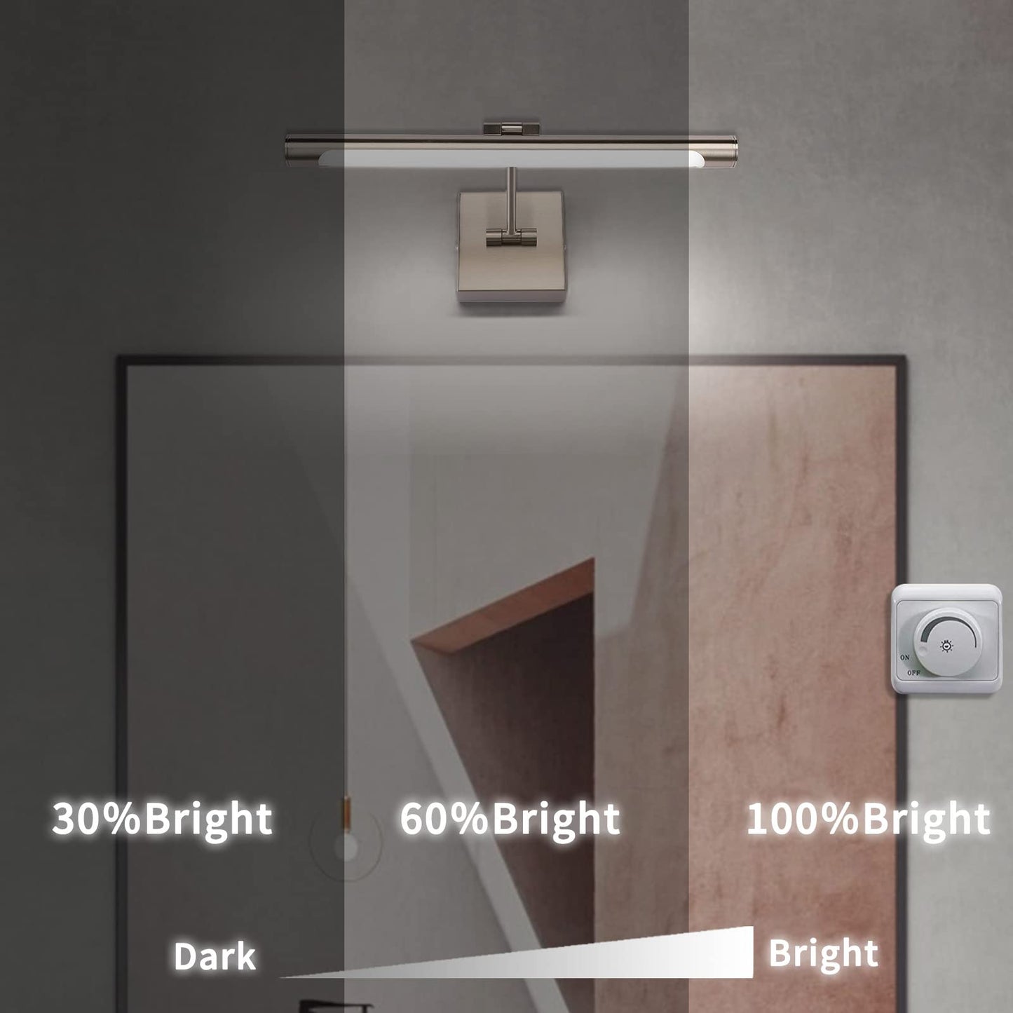 Joosenhouse LED Picture Lights Hardwired Dimmable 16.53" Inch Artwork Display Lamp with Swing Arm 7W(45W Eqv.), Hardwired Connection, 3000K Warm