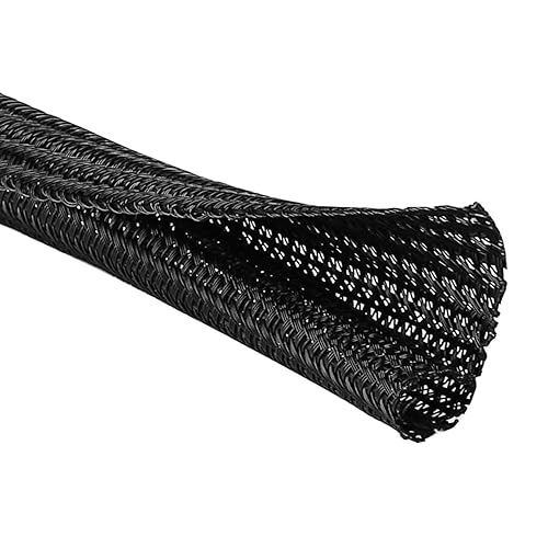 QCSIW 3/8"-25ft Cord Protector Wire Loom Tubing Split Sleeve Cable Sleeve for USB Power Audio Video Cables - Pet Chewing Protection, Flexible Cable
