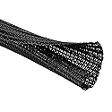 QCSIW 3/8"-25ft Cord Protector Wire Loom Tubing Split Sleeve Cable Sleeve for USB Power Audio Video Cables - Pet Chewing Protection, Flexible Cable