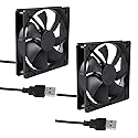UMLIFE 2PACK 120mm 5V USB Computer PC Fan, 120mm Fan 5V USB Brushless 12025 120x25mm for Cooling PC Computer Case CPU Coolers Radiators