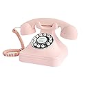 TelPal Corded Pink Retro Landline Home Phone, Basic Pink Decorative Analog Telephone Set, Senior Phone for Home/Office/Hotel