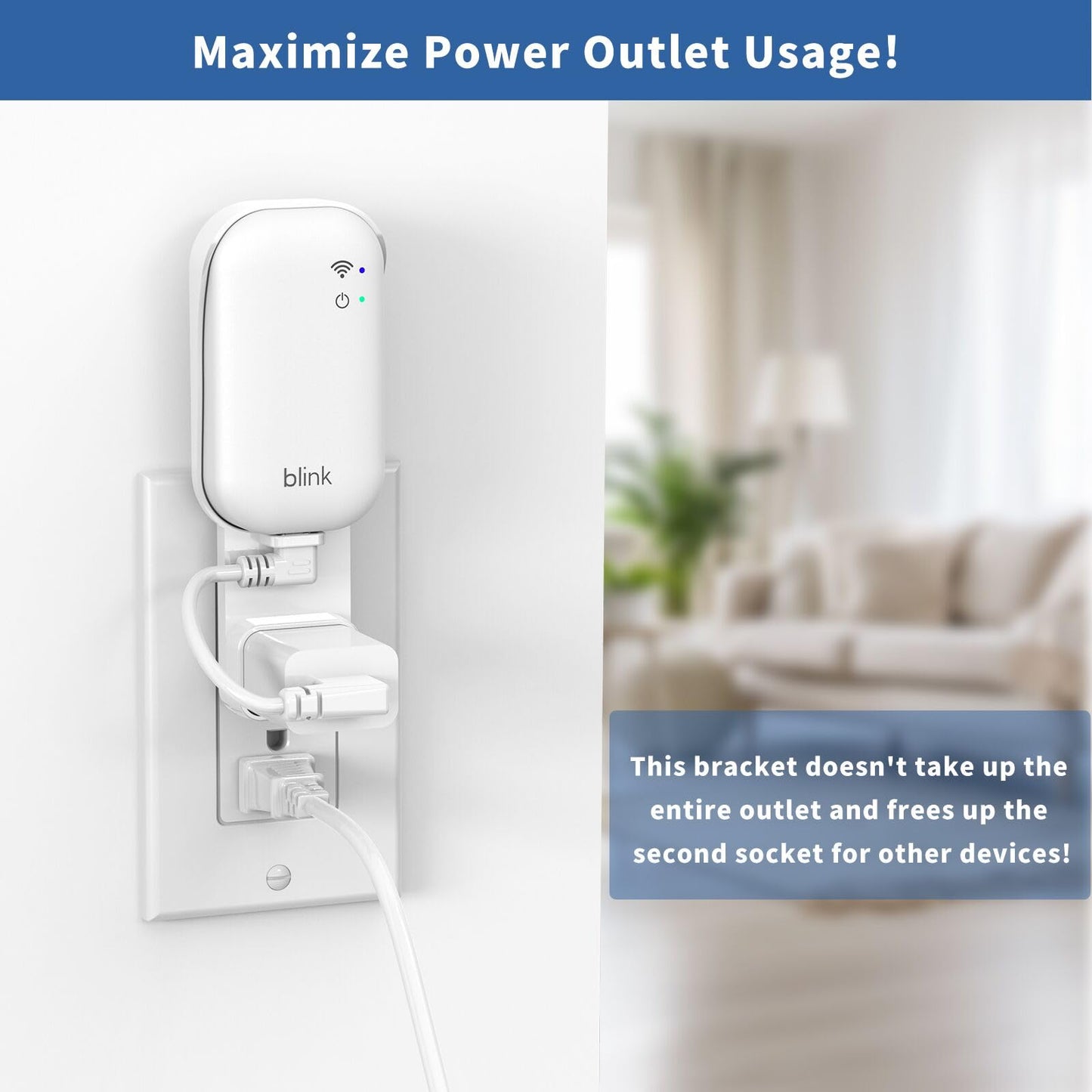 Blink Sync Module Core Mount, Outlet Wall Bracket Holder for Blink Indoor/Outdoor Security Camera, No Messy Wires - No Drilling - Easy Installation