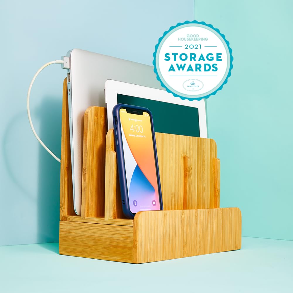 Great Useful Stuff G.U.S. Multi-Device Charging Station Dock & Organizer - Multiple Finishes Available. for Laptops, Tablets, and Phones - Strong