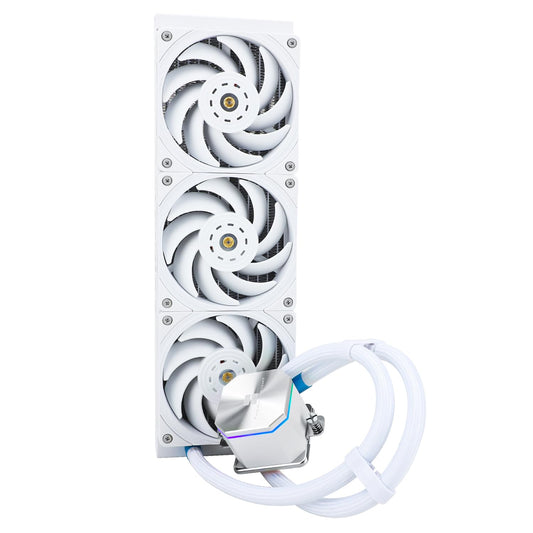 Thermalrlght Frozen Edge 360 White CPU Liquid Cooler,Efficient PWM Controlled Pump 3300RPM,120mm PWM Fan,Water Cooling Computer Parts,for AMD