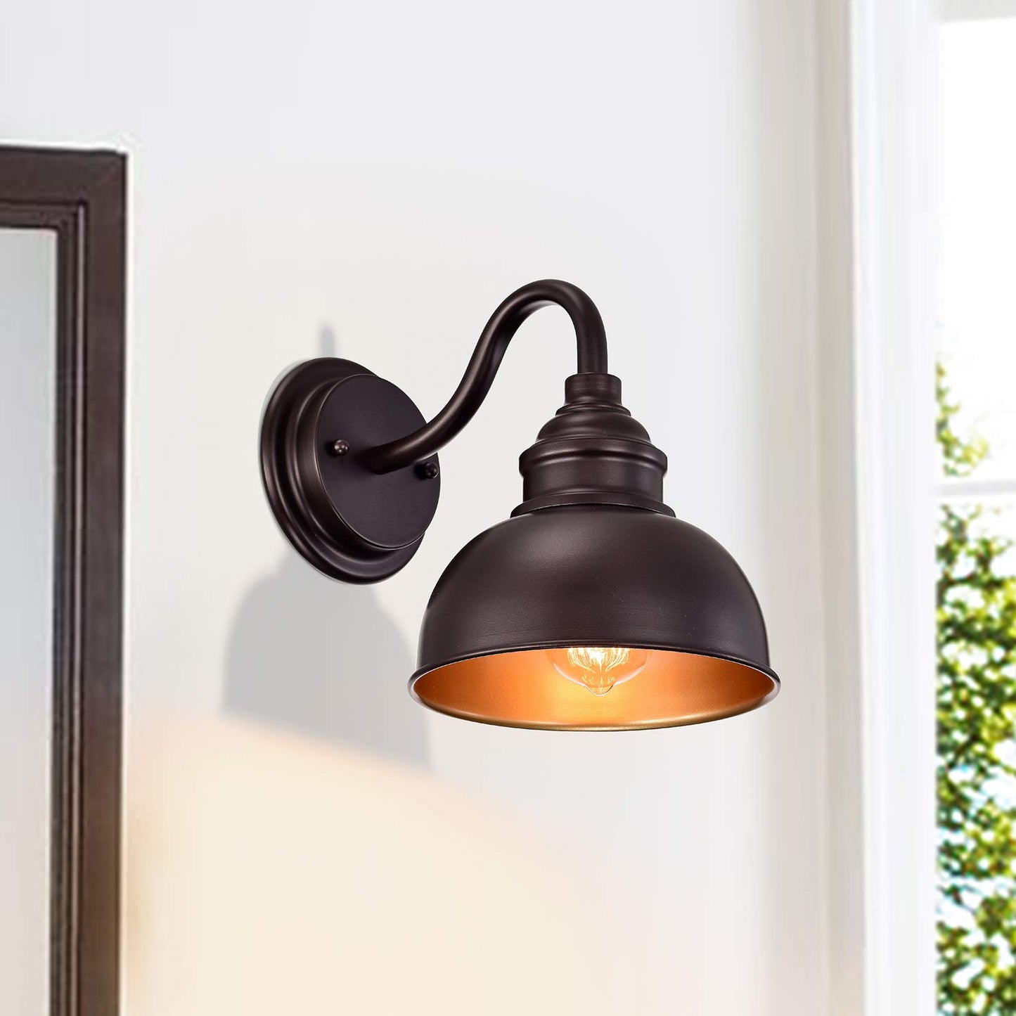 ACLand Farmhouse Vanity Wall Sconce, Industrial Gooseneck Barn Light Fixture, Oil Rubbed Bronze Wall Lamps for Bedroom, Bathroom, Hallway, Living