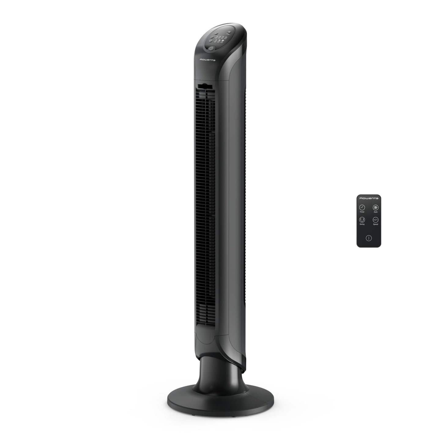 Rowenta, Tower Fan, Fresh 180° Oscillating Fan, Quiet Floor Fan for Bedroom, 3 Speeds, Powerful Cooling 40 Inch Standing Fan, Black, Indoor, VU6661