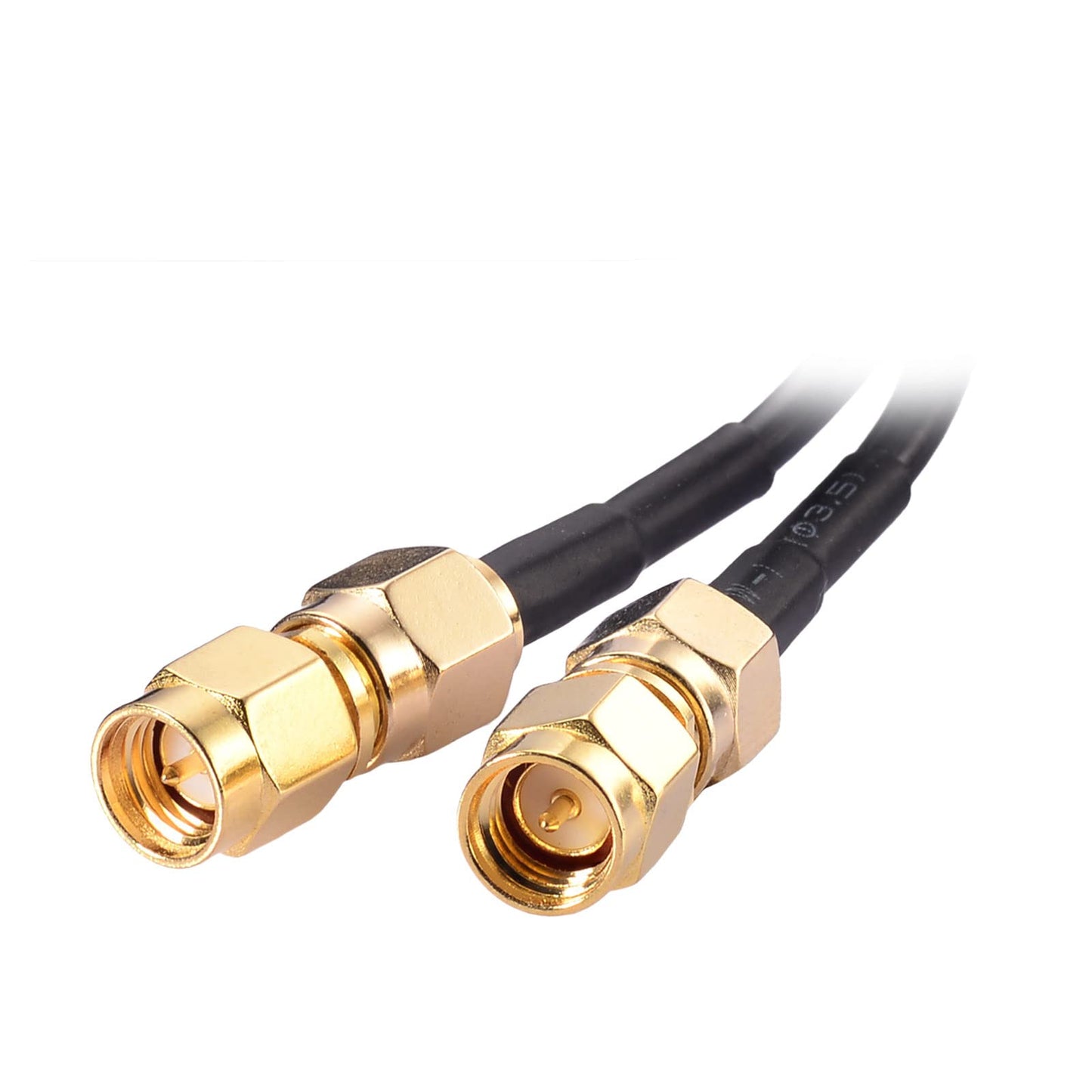 Eightwood 2.4GHz 5GHz Dual Band WiFi Antenna RP-SMA Male Connector with SMA Male Adapter (2-Pack) for PCI-E WiFi Network Card USB WiFi Adapter