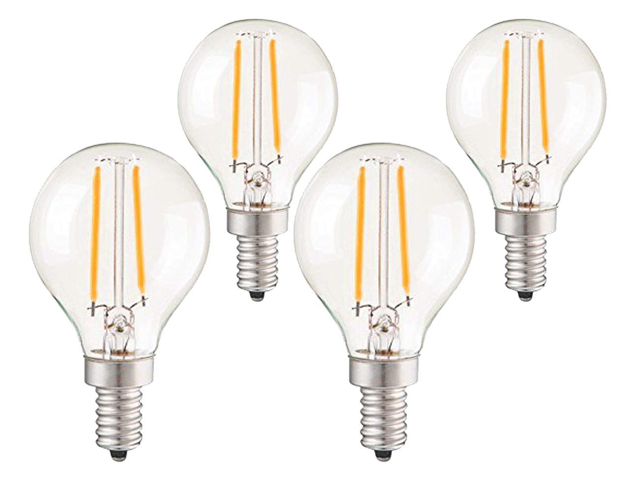 CTKcom 2W G45/G14 Candelabra LED Bulbs Dimmable(4 Pack)- E14 Base Vintage Edison LED Bulb 20W Equivalent 2700K Warm White Lamp for Home,Pendant