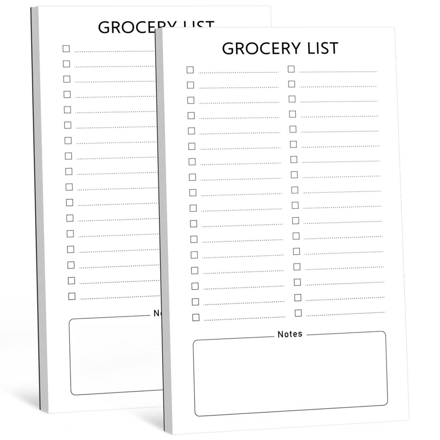Joyberg Grocery List Magnet Pad for Fridge, 2 Pack Magnetic Notepads for Refrigerator, Magnetic Grocery List Pad for Fridge, Full Magnet Back Shopping