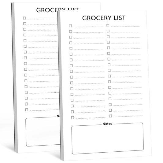 Joyberg Grocery List Magnet Pad for Fridge, 2 Pack Magnetic Notepads for Refrigerator, Magnetic Grocery List Pad for Fridge, Full Magnet Back Shopping