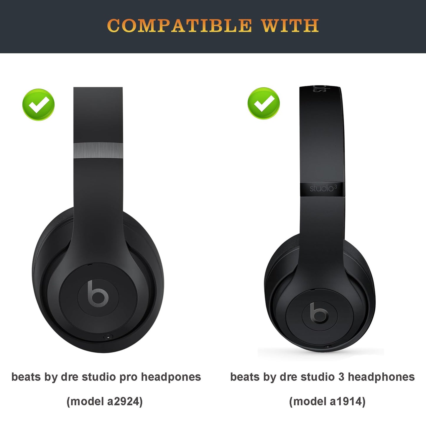 Studio Pro Headband as Same as The OEM Replacement Arch Band A2924 Accessories Parts Compatible with Beats by Dre Studio Pro (Model A2924) and Studio3