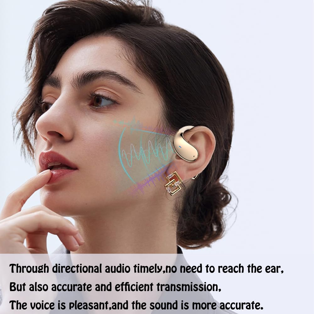 YOLAXGA Open Ear Headphones,Ows Hanging Earphones 5.4 Bluetooth,Wireless Earbuds Bluetooth Headphones,BT 5.4 Earphones,Wireless Earbuds (Black)