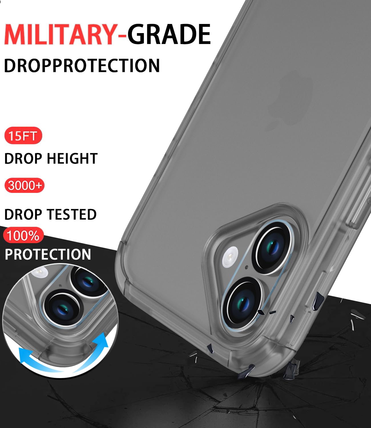 Diverbox for iPhone 16 Case [Shockproof] [Dropproof] [Tempered Glass Screen Protector + Camera Protectors] Heavy Duty Protection Phone Case Cover