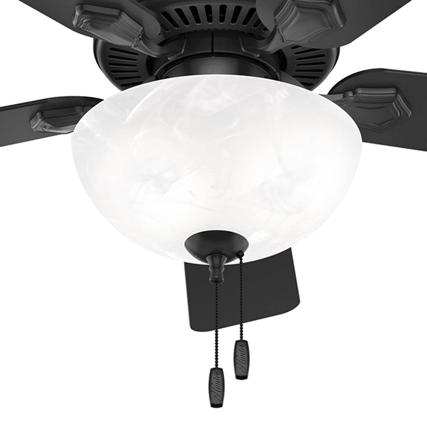 Hunter Fan 44 inch Matte Black Indoor Ceiling Fan with Lights and Pull Chain for Bedroom, Living Room, Family Room, Dining Room, Kitchen, Office