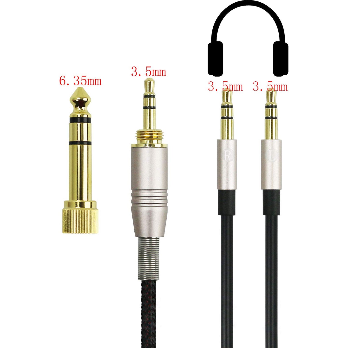 NEW NEOMUSICIA Replacement Cable Compatible with Hifiman HE4XX, HE-400i (The Latest Version with Both 3.5mm Plug) Headphones 3.5mm / 6.35mm to Dual…