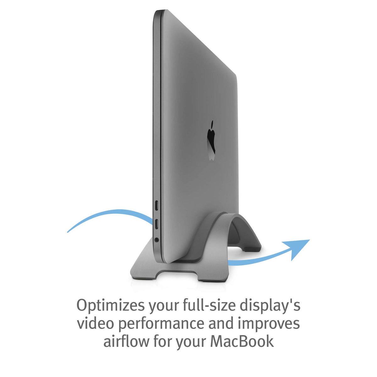 Twelve South BookArc for MacBook, Space-Saving Vertical Desktop Stand, Grey