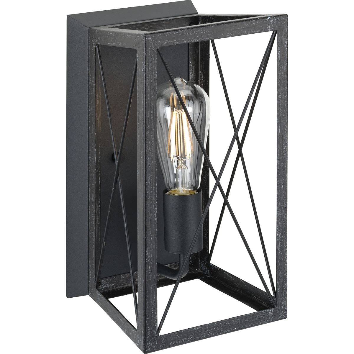 Progress Lighting 1-Light Farmhouse Wall Sconce Light Cerused Black Oak, Briarwood Collection, Indoor, P710012-031, Textured Black