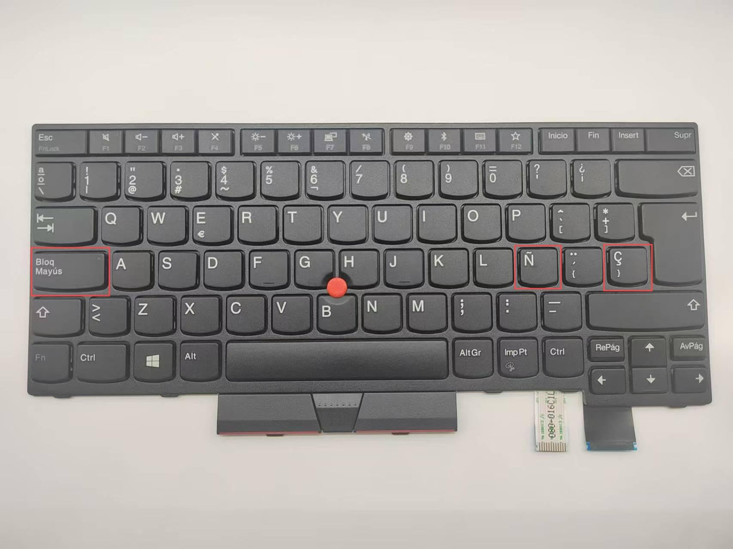 Laptop Replacement Latin Spanish Layout Keyboard for Lenovo IBM Thinkpad T470 T480 A475 A485 Series Laptop 01HX309(with Frame Pointer/Without