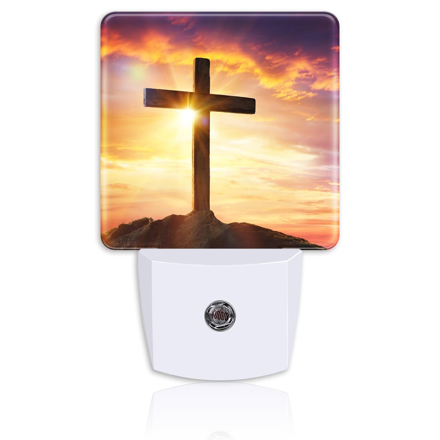 Neidius Christ Cross at Sunset Night Light for Kids Girls Boys,Crucifixion of Jesus LED Night Light Plug into Wall with Dusk to Dawn Sensor for Room