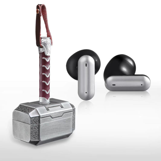 Wireless Earbuds with Thor Hammer Wireless Charging Case,5.3 Bluetooth Ear Buds Light-Weight Headphones,Novelty Gifts for Men