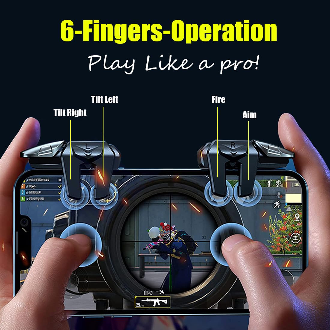 Mikirini Warrior Statue 3.9 Inch Figurine Sculpture Deco L2R2 Mobile Gaming Triggers and Finger Sleeves, Compatible with PUBG/Fortnitee/Call of Duty