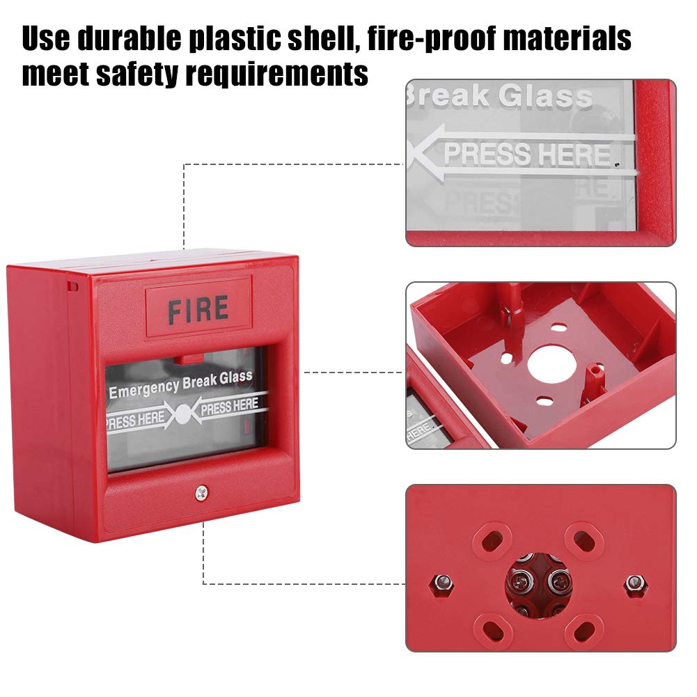 Door Emergency Exit Alarm Button, Emergency Door Release Security Glass Break Alarm Switch for Home/Business Security Panic Box