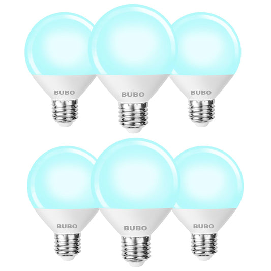 BUBO Vanity Light Bulbs 60 Watt Equivalent, Bathroom Light Bulbs Daylight White 5000K, Round Light Bulb, G25 LED Bulbs 800 Lumens, E26 Medium Base