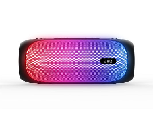 JVC Illuminated Portable Wireless Speaker with 30W max outputs, Dynamic Sound, Bluetooth 5.0, TWS Capability, USB-C, AUX in, up to 6-Hour Battery Life