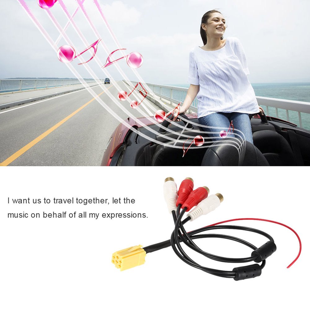 Dweekiy 6 Pin ISO Aux Adapter, Mini, RCA, Auxiliary, Male to Female