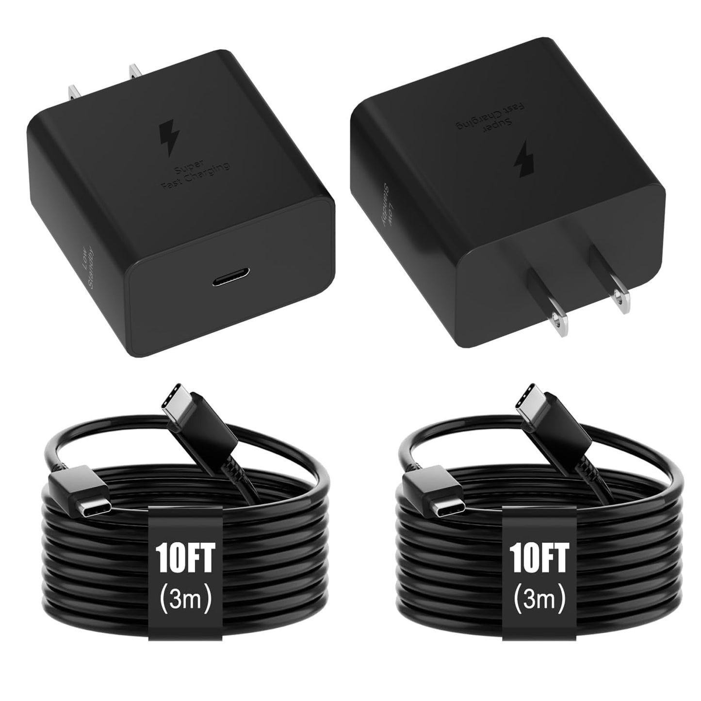 60W USB C Fast Charging Block Type C Wall Plug Charging Brick & 10ft C Cable for Galaxy S26 S25 Ultra/S25/S25+/S24 Ultra/S24/S24+/S23/S23 Ultra/S23
