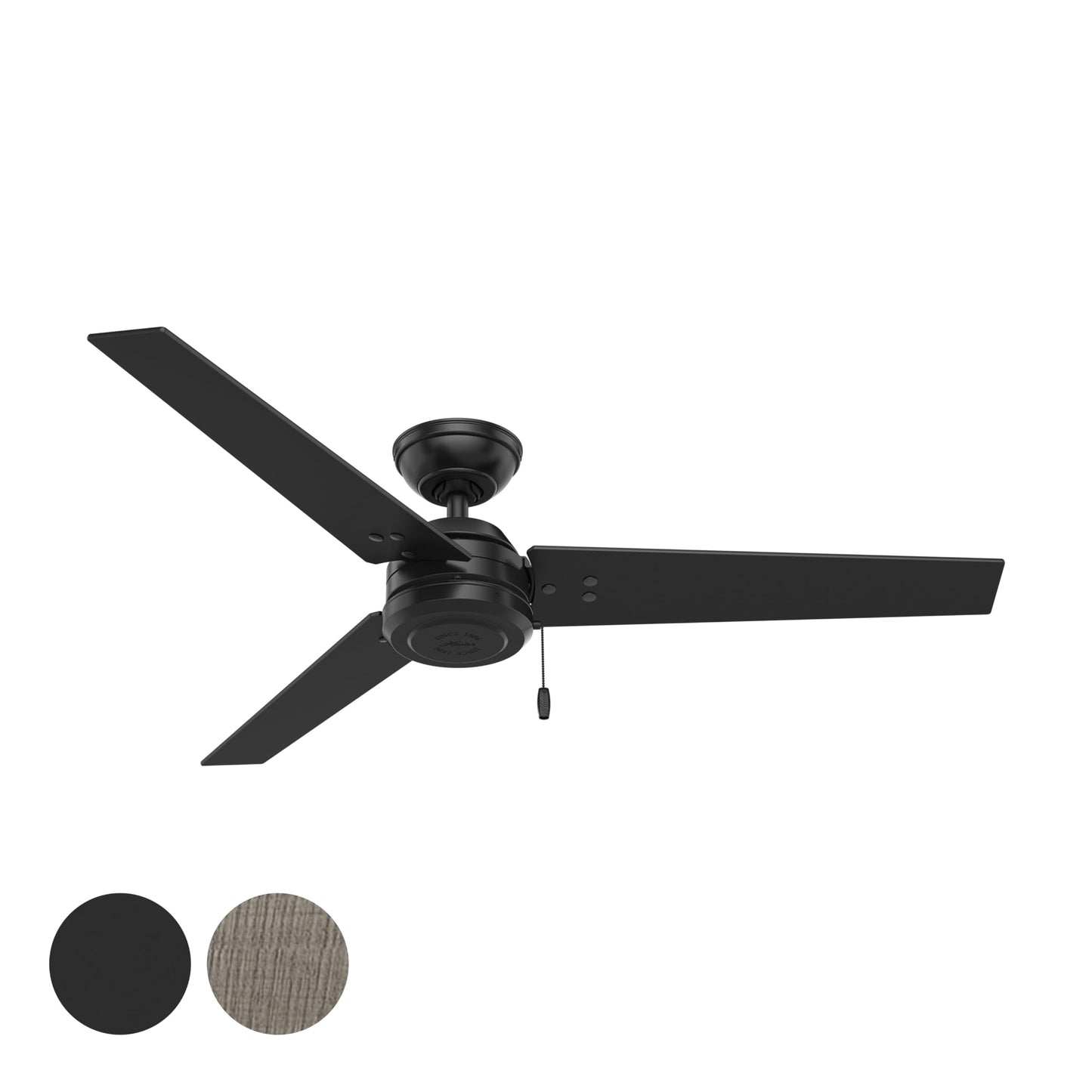 Hunter 52 in. Outdoor Industrial Ceiling fan in Matte Black, 3-Blade (Renewed)