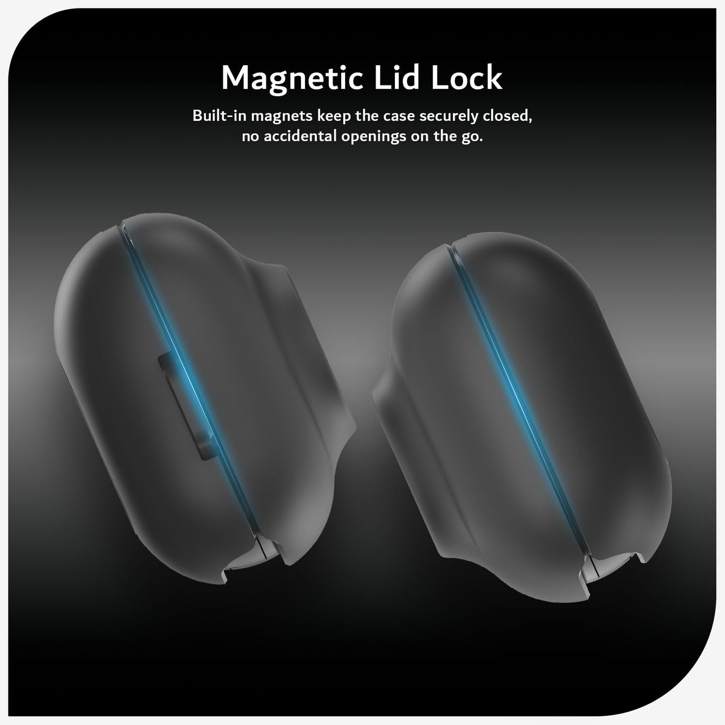 TUDIA TPU Case Compatible with Powerbeats Pro 2 (2025) [Case Only] with AirTag Holder, 2-in-1 Protective Cover with Magnetic Lid Lock and Carabiner