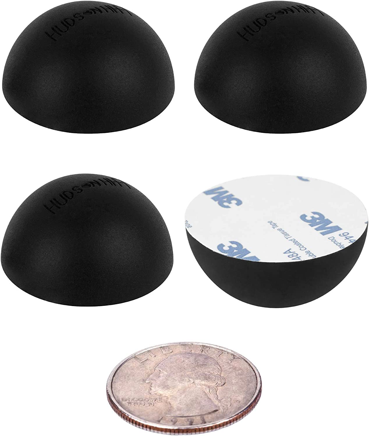Hudson Hi-Fi Speaker Isolation Feet (4-Pack, 1") - Adhesive Silicone Anti-Vibration Pads for Speakers, Turntables, Subwoofers & Amplifiers, Supports