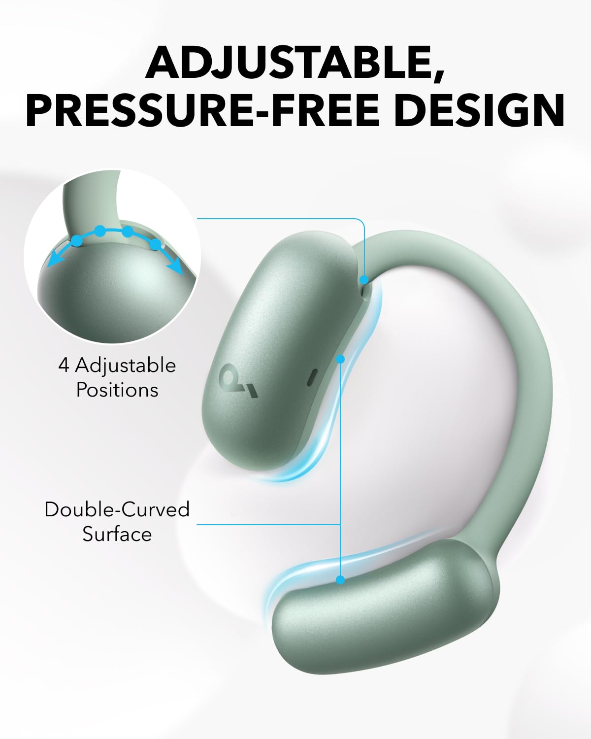 Soundcore AeroFit 2 by Anker Open Ear Earbuds, Open Ear Headphones(Renewed)