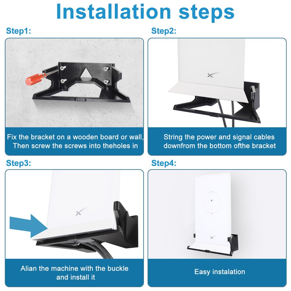 FANRTE for Starlink Router Wall Mount and Wall Mounting Bracket Kits Hanger for Starlink V2 Mesh Wi-Fi Router Mount,Starlink Cable Bundle Caddy Cord