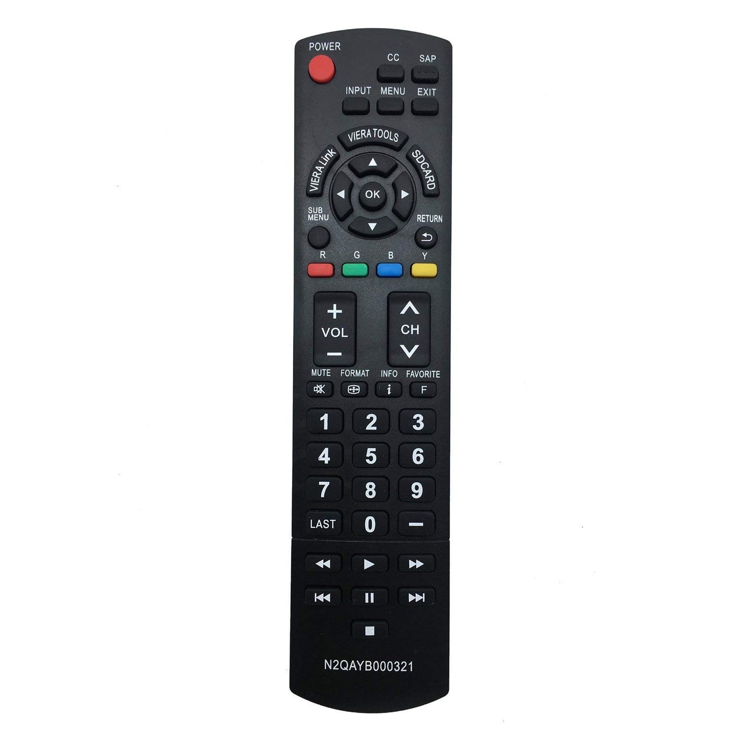 N2QAYB000321 Remote Compatible with Panasonic LCD Plasma TV TC-26LX14 TC-L26X1 TC-32LX14 TC-L32C12K TC-L32C12N TC-L32G1 TC-L37S1 TC-P42X1N TC-P46S1