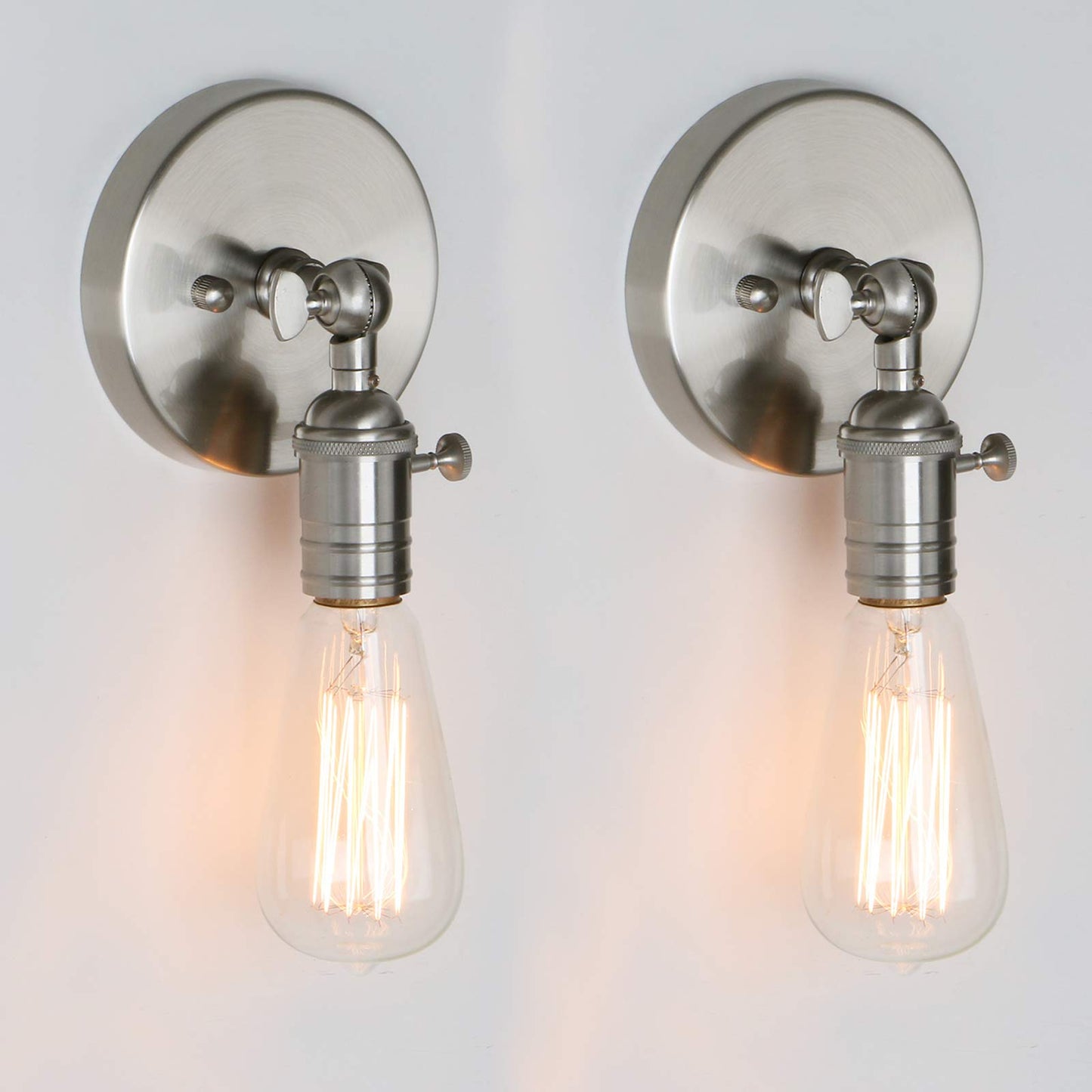 PERMO Vintage Single Sconce Light with On/Off Switch Wall Sconces Set of 2 Brushed sconces wall Lighting