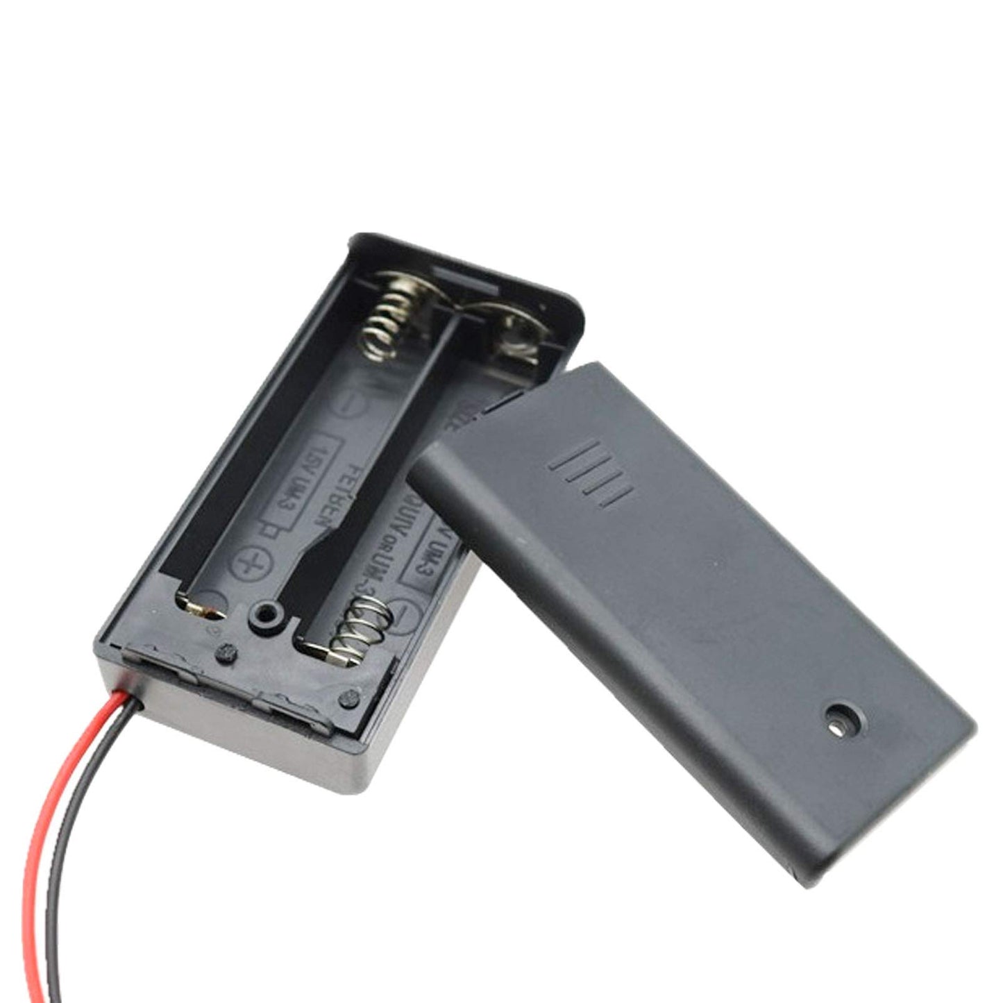 2AA Battery Holder, 6 Pcs 2 x 1.5V AA Battery Case with Switch, 2X 1.5V AA Battery Caddy Wire Leads for Electronic DIY
