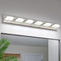 Bicrink Brushed Nickel Vanity Lights for Bathroom 6-Light Vanity Lighting Fixtures for Mirror 39" Adjustable 5500K Modern LED Vanity Light Over