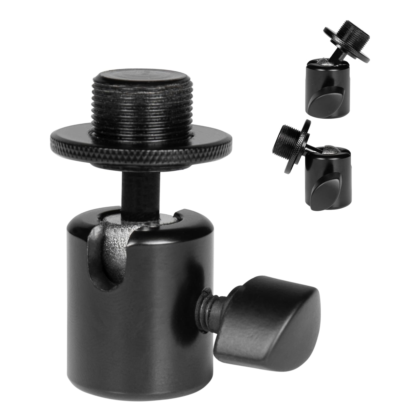 Gator Frameworks Ball-and-Socket Head Microphone Adapter with Angle Adjustment, (GFW-MIC-BALLHEAD-MT)