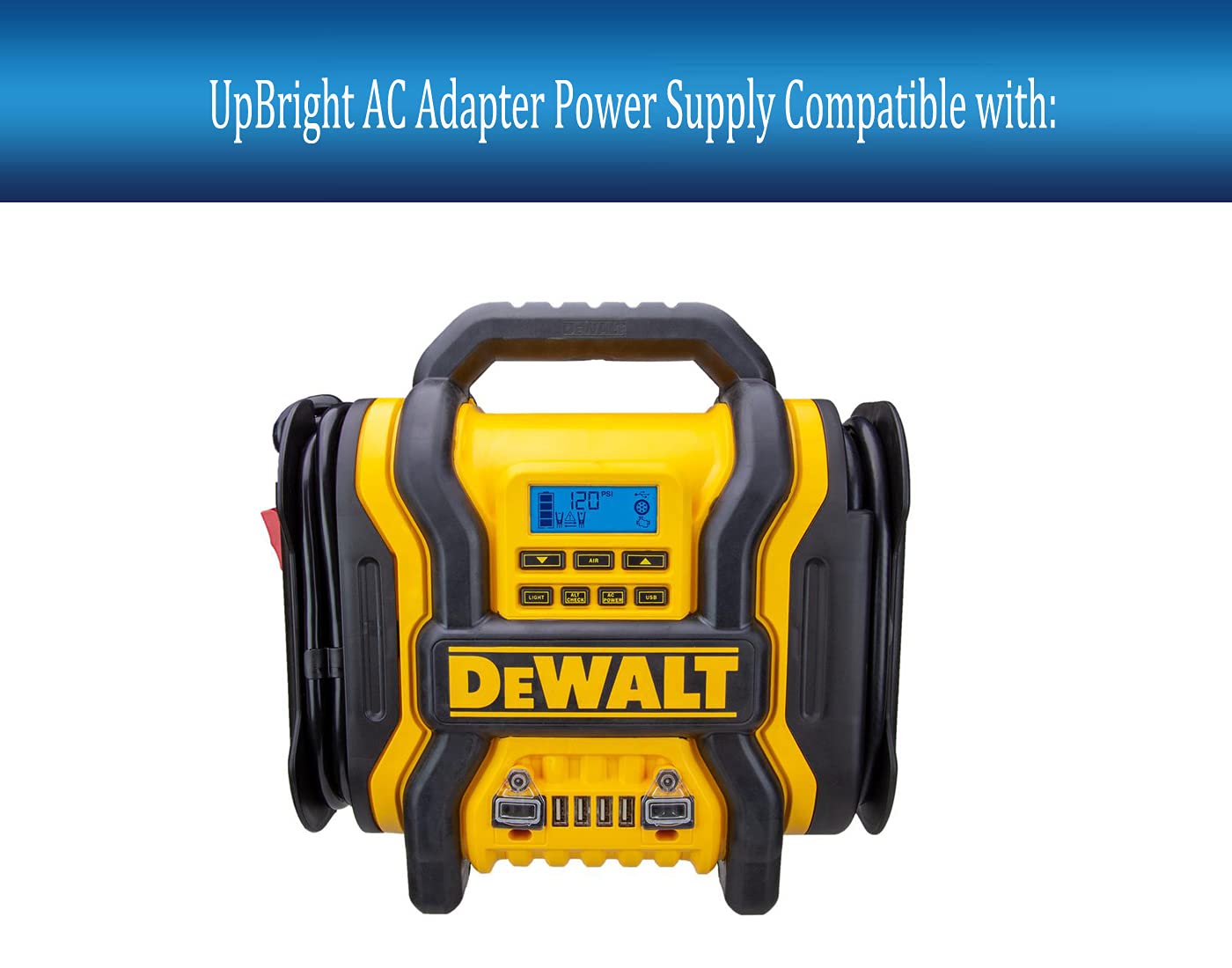 UpBright 15V AC/DC Adapter Compatible with Dewalt DXAEPS14 DXAEPS14CA 1400 1600 011-2070-4 Peak Amp 12V Portable Jump Starter Power Station Air…