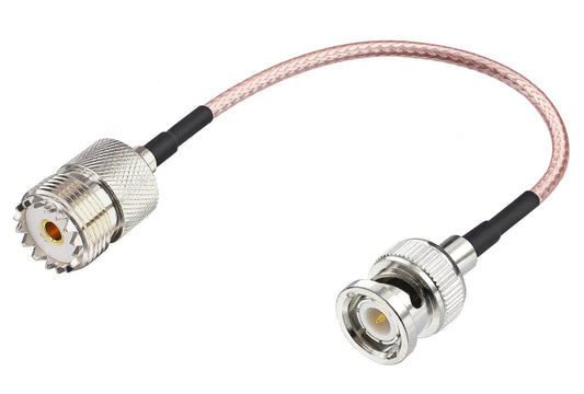 DHT Electronics RF coaxial Coax Cable Assembly BNC Male to UHF Female SO-239 SO239 6''
