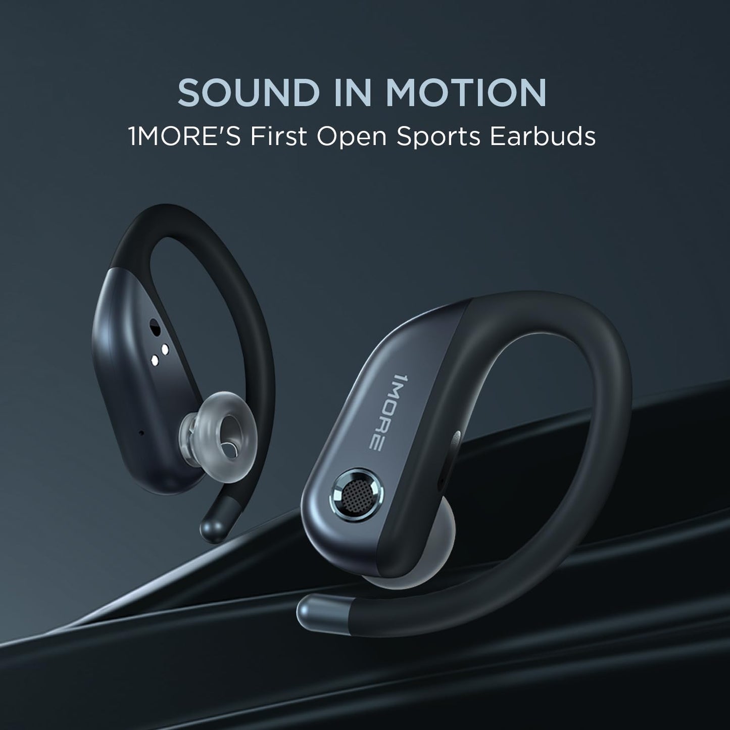 1MORE S50 Fit Open Earbuds, Open-Ear Wireless Bluetooth Headphones Bluetooth 5.3 with 4 Microphone, Light Earbuds with Earhooks for Sports Running…