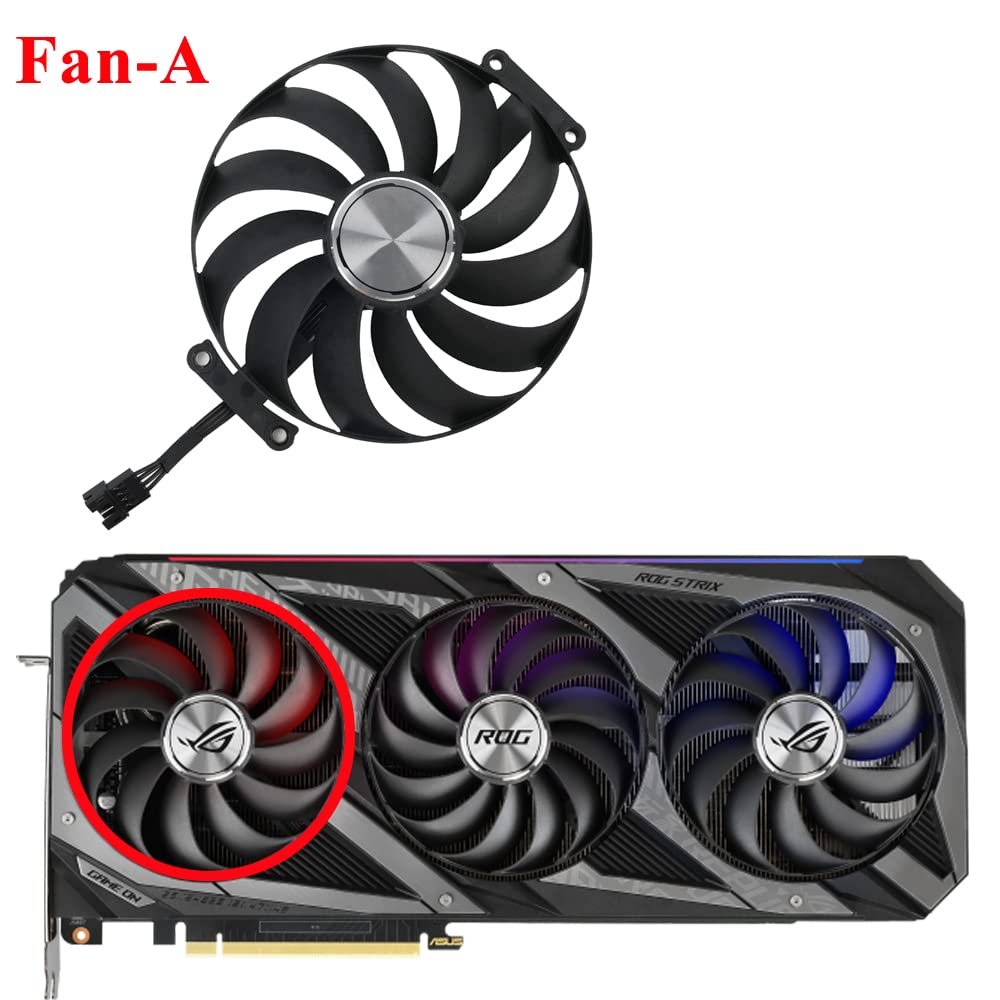 inRobert 95MM T129215SU 12V 0.5A 7Pin Graphics Card Fan for ASUS ROG Strix RX 6700XT 6800 RTX 3070 3080 3090 Gaming Video Card (Full Set Fan)