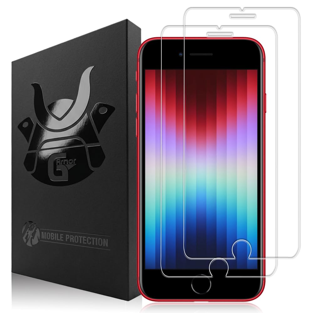 G-Armor 2 Pack Glass Screen Protector for iPhone SE 2nd & 3rd Generation