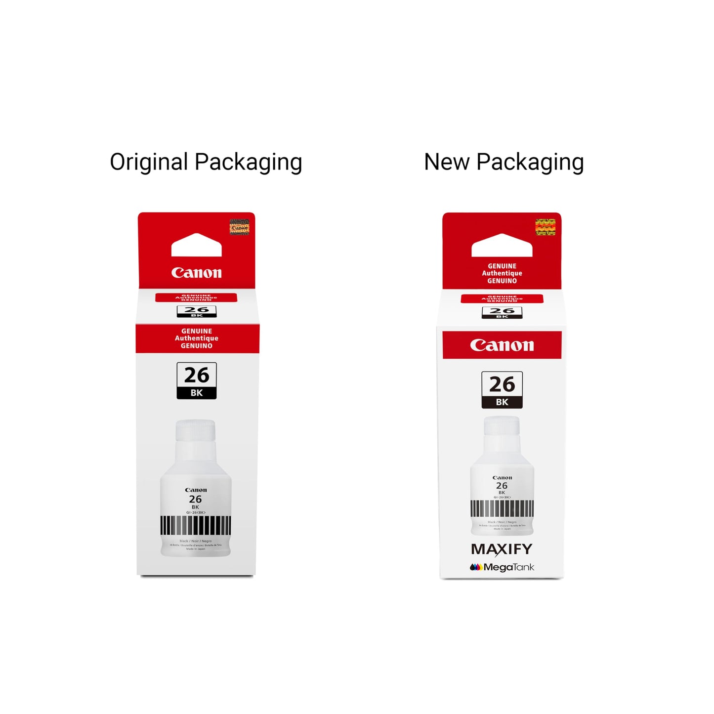 Canon GI-26 Genuine Pigment Black Ink Bottle, Compatible with MegaTank GX7120, GX6120, GX5120, GX6020, GX7020, GX6021, GX7021, GX5020, GX4020,