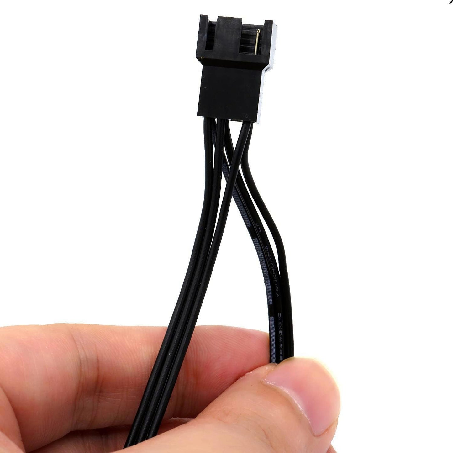 QJZXUEZHEN PWM Fan Hub Stringing, PC CPU Cooling 4 PIN/3 PIN Fan Power Cable Hub Splitter Extension Cable Adapter Sleeved Fan Splitter for Desktop