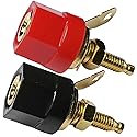 CESS Amplifier Terminal Connector Binding Post Banana Plug Jack Socket Panel/Chassis Mount - Length 1.1" / 29mm (4 Pack)