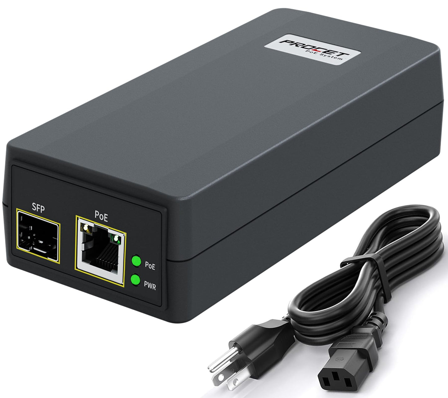 PROCET SFP Fiber PoE Injector 15.4W/ 30W IEEE802.3at Gigabit SFP/ Uplink PoE Ethernet Adapter for eero PoE 6/ 7, UniFi U6+, U6 PRO, G5/ G6 Pro, AI